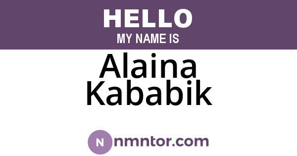 Alaina Kababik