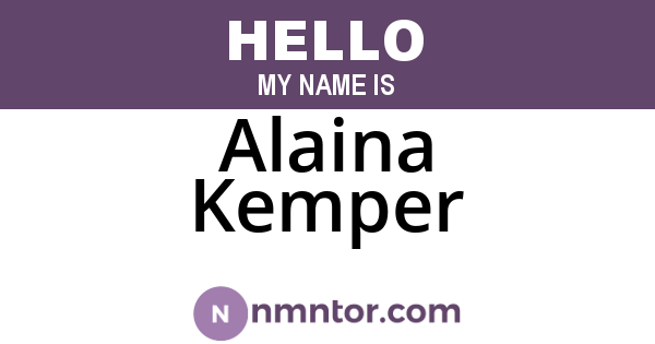 Alaina Kemper