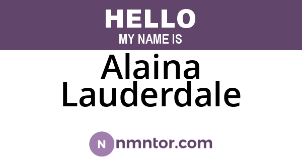 Alaina Lauderdale