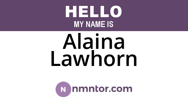 Alaina Lawhorn