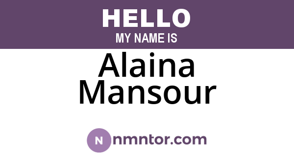 Alaina Mansour