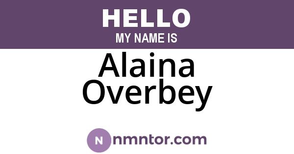 Alaina Overbey