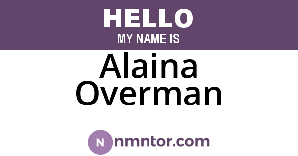 Alaina Overman