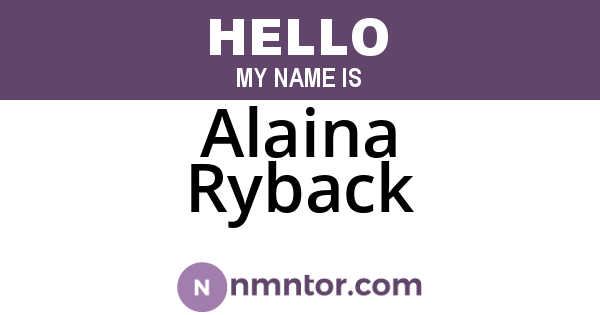 Alaina Ryback