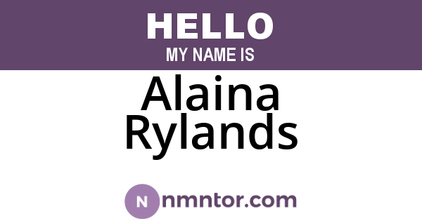Alaina Rylands