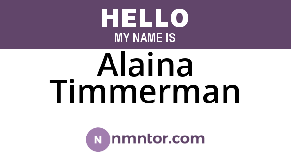 Alaina Timmerman