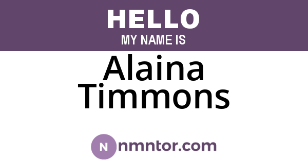 Alaina Timmons