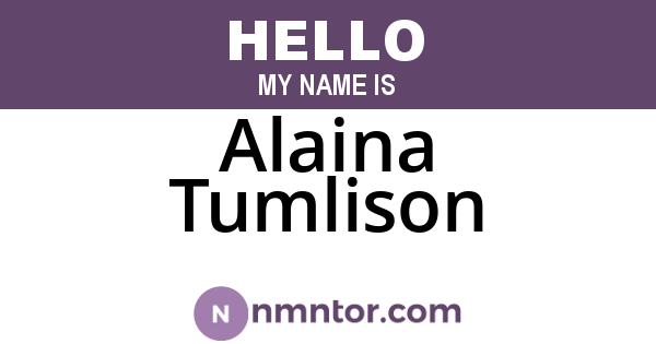 Alaina Tumlison