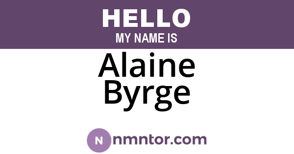 Alaine Byrge