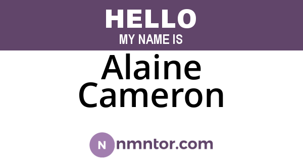 Alaine Cameron