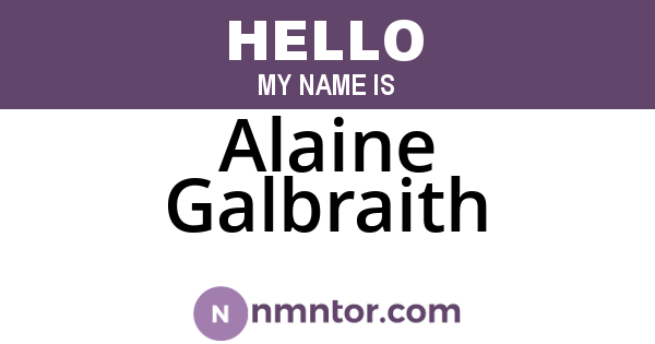 Alaine Galbraith