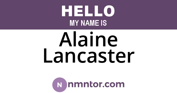 Alaine Lancaster