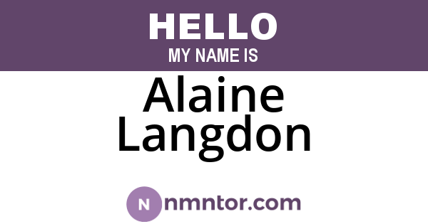 Alaine Langdon