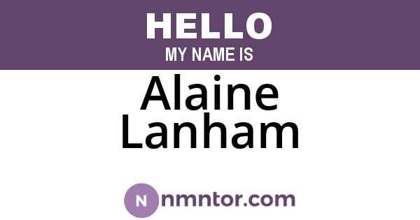 Alaine Lanham
