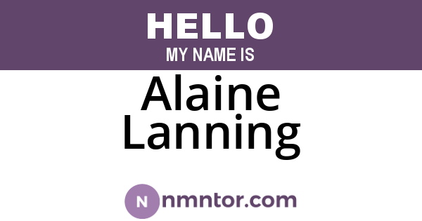 Alaine Lanning
