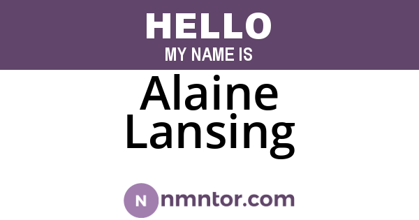Alaine Lansing