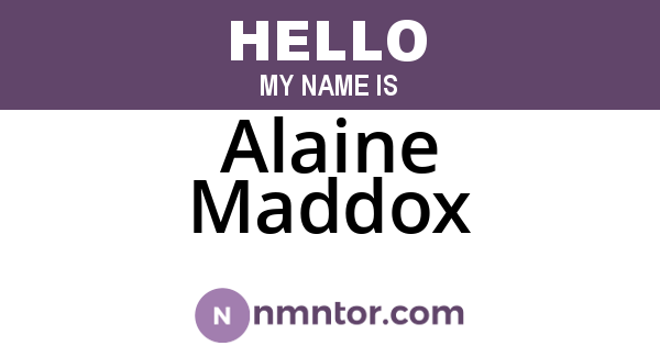Alaine Maddox