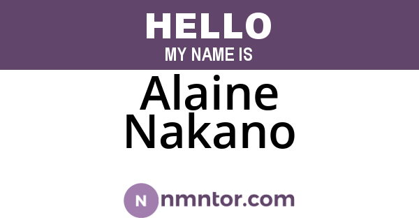 Alaine Nakano