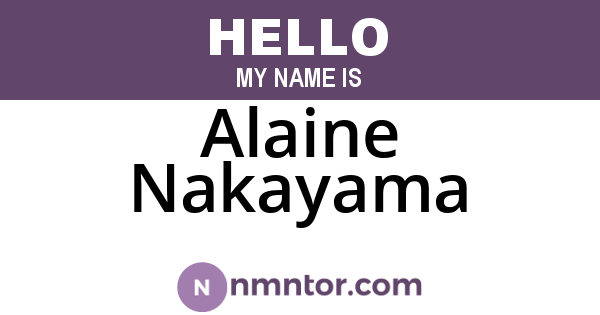 Alaine Nakayama