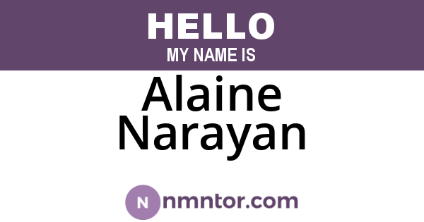 Alaine Narayan