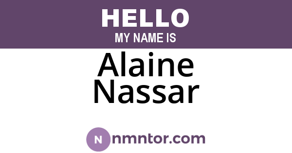Alaine Nassar