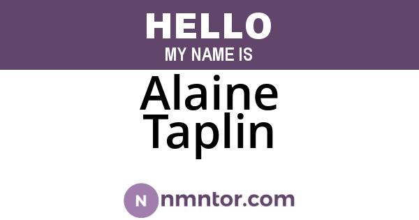 Alaine Taplin