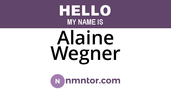 Alaine Wegner