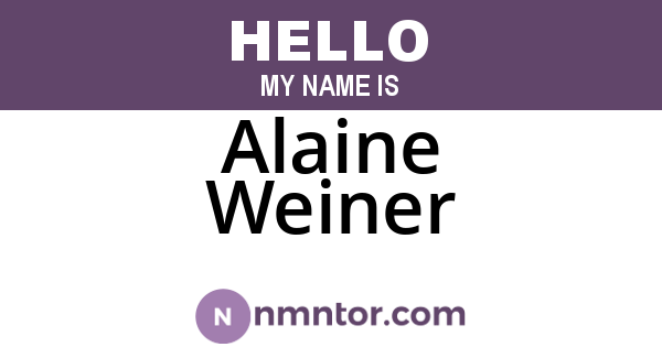 Alaine Weiner