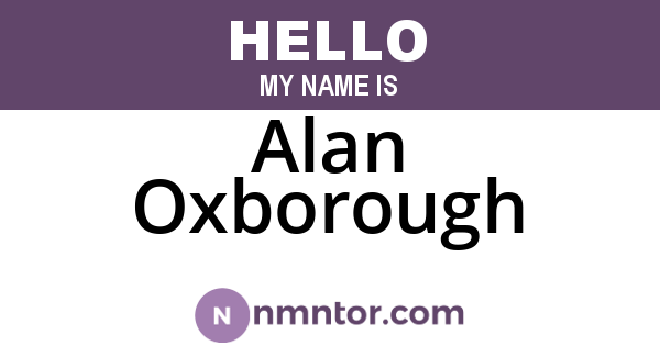 Alan Oxborough