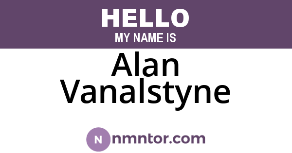 Alan Vanalstyne