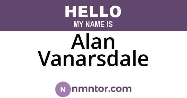 Alan Vanarsdale