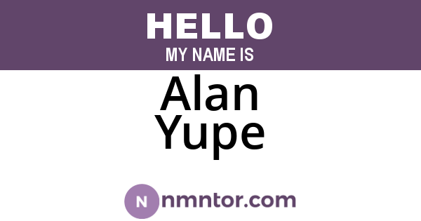 Alan Yupe
