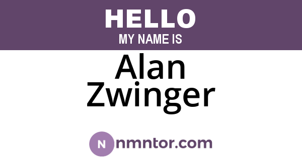 Alan Zwinger
