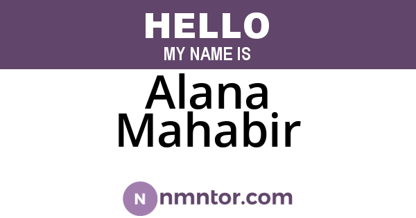 Alana Mahabir