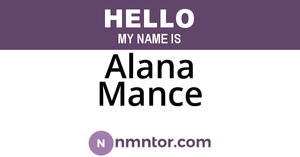 Alana Mance