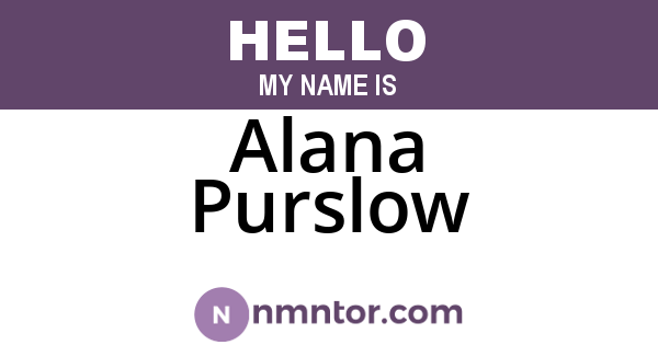 Alana Purslow