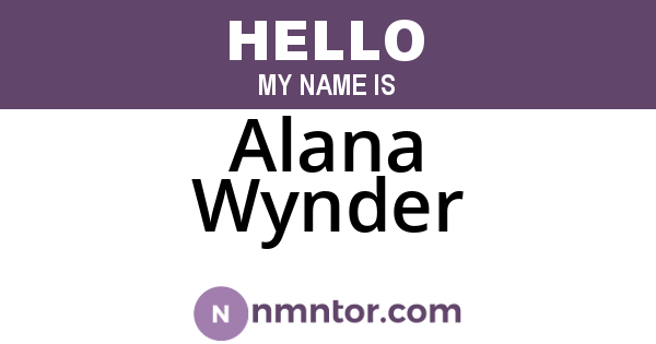 Alana Wynder