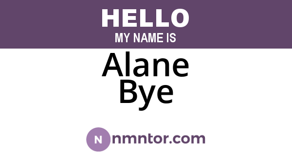 Alane Bye