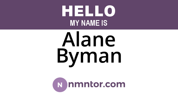 Alane Byman
