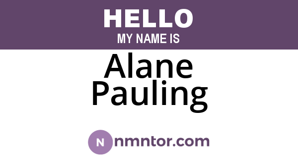 Alane Pauling