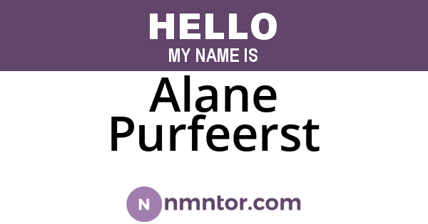 Alane Purfeerst