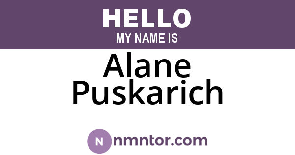 Alane Puskarich