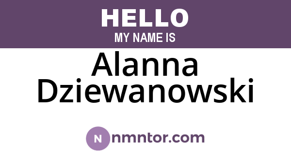 Alanna Dziewanowski