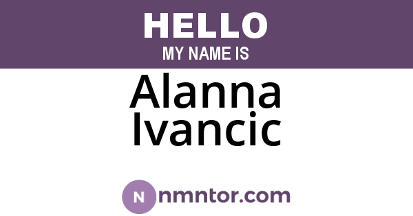 Alanna Ivancic