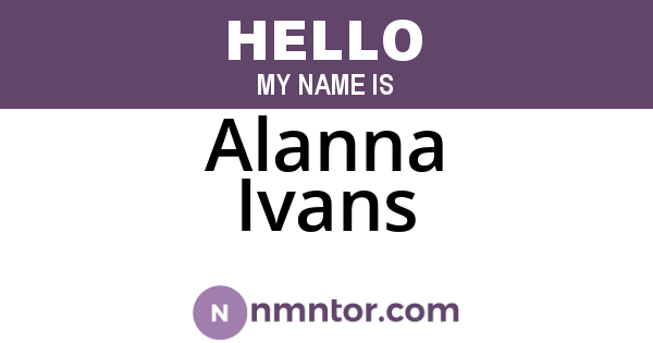 Alanna Ivans