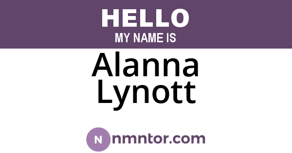 Alanna Lynott
