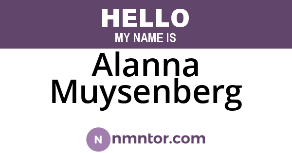 Alanna Muysenberg