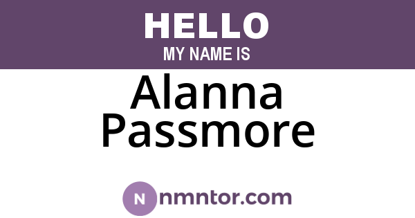 Alanna Passmore