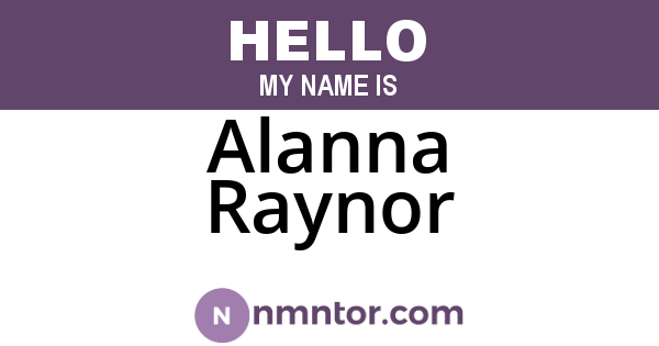 Alanna Raynor