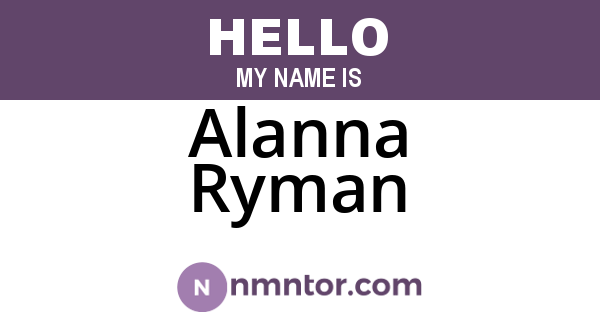 Alanna Ryman